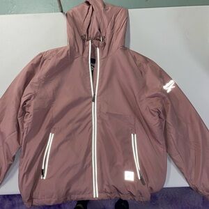 Reebok Dusty Rose Hooded Windbreaker Jacket